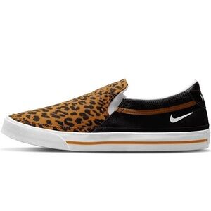 Nike Womens Size 8 Court Legacy Slip-On Shoes Leopard Cheetah